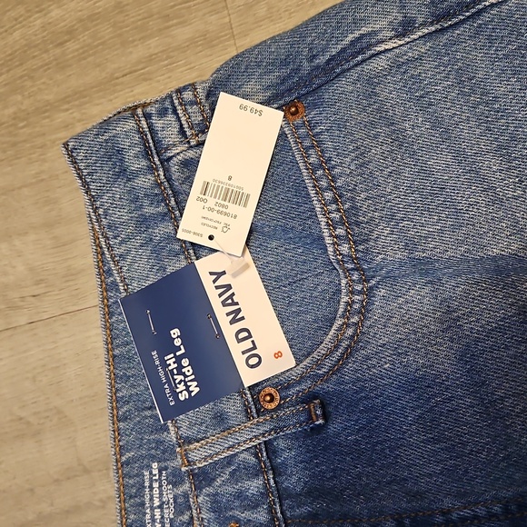 Old Navy Sky-Hi Wide Leg Cargo Denim 8 - Picture 2 of 5